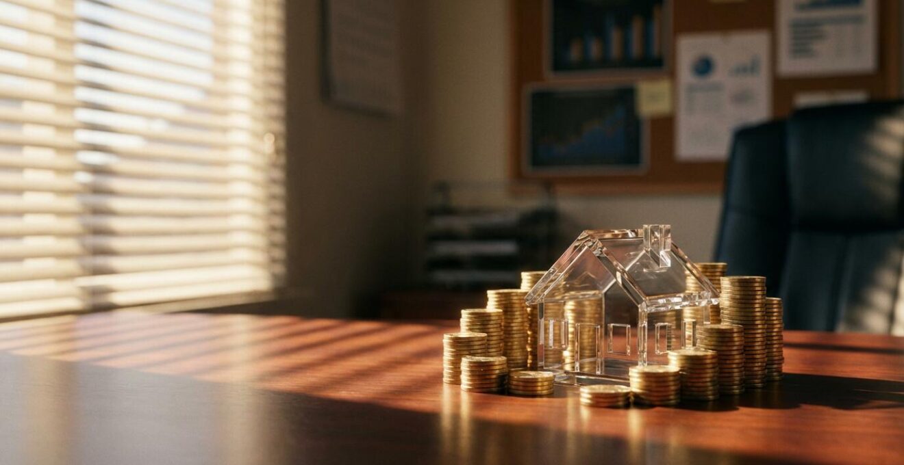 Strategic financial planning visualization with property portfolio protection elements