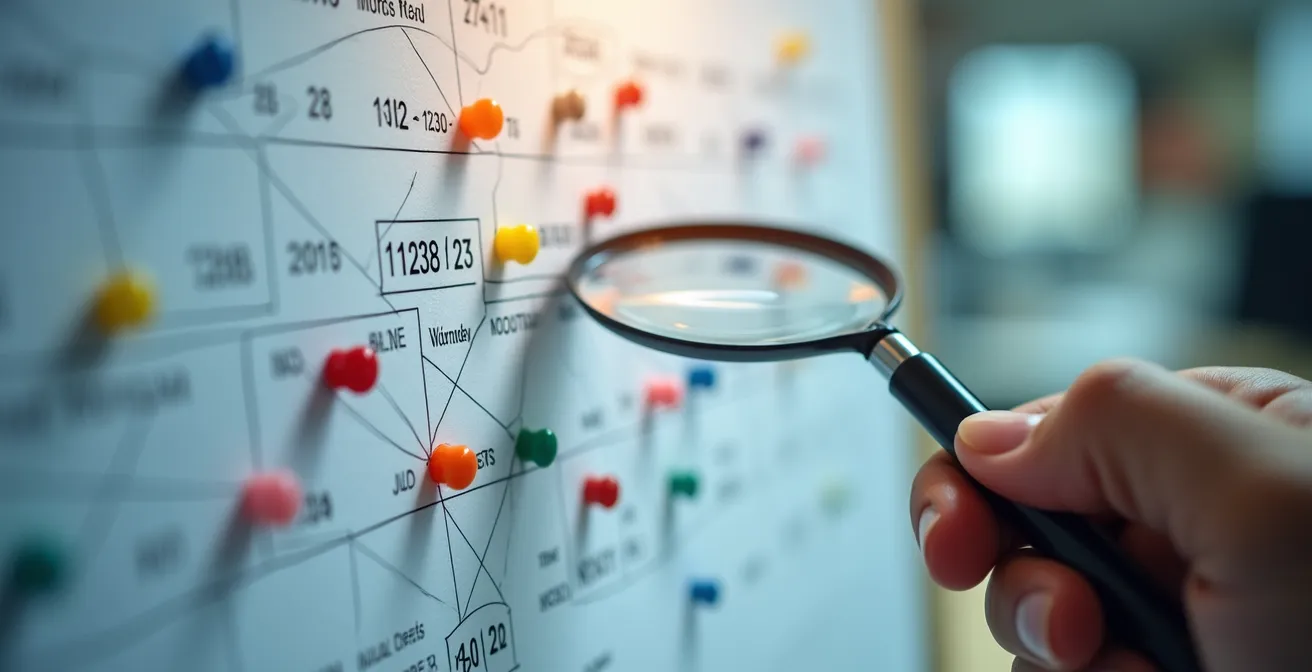 Professional workspace showing organized tax calendar with color-coded deadlines and compliance tracking system
